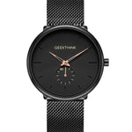 Ultra Thin Creative Black Stainless Steel Men Watches