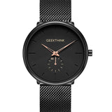 Ultra Thin Creative Black Stainless Steel Men Watches